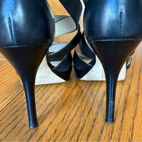 Michael Kors Black Leather Strappy Stiletto Pump Sandals Size 8 - Picture 5 of 16